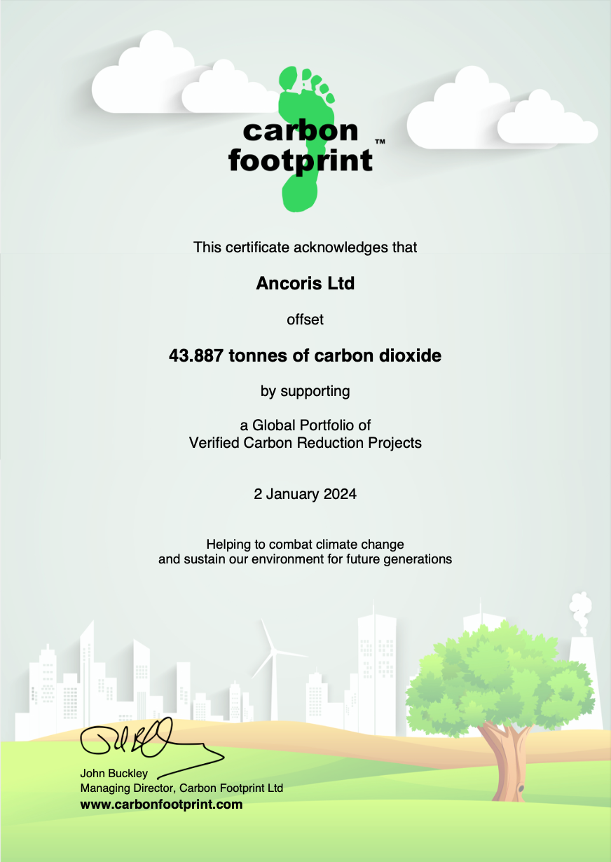 Carbon Footprint Certificate - Jan 2024